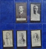 Cigarette cards, Football, F J Smith Footballers 1906 Brown, 5 cards numbers 60 114 105 4 & 46 (fair