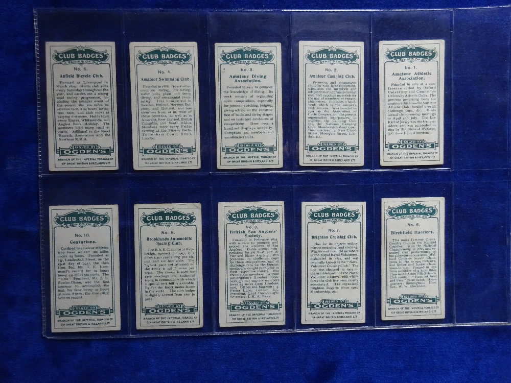 Cigarette cards, Ogden's Club Badges, set 50 cards (gen gd a few slightly lower) - Image 2 of 2