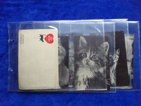 Trade cards, Red Heart Cats, set 6 cards plus special envelope (cards gd envelope fair)