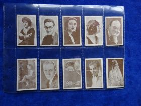 Trade cards, Joseph Crosfield Film Stars, near set 35/36 missing number 32 (many, but not all