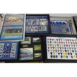 Football collectables, Chelsea FC, 6 framed and glazed items including large Mirror, Poster of