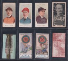 Cigarette cards, 8 type cards, Kinnear Jockeys (3), HC Lloyd Academy Gems, CWS Boy Scout Series (