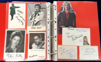 Entertainment autographs, a large folder containing a quantity of Entertainment autographs, mainly