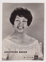 Autograph, Josephine Baker, a signed RCA Victor photo card of Josephine Baker, signed in ink