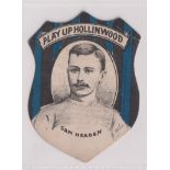 Trade card, Baines Shield, Football, Play up Hollinwood with Sam Headen inset (corner crease top