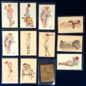Postcards, Glamour, a French glamour mix of 11 cards mostly lingerie studies. Artists include A