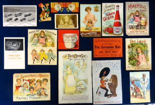 Trade cards, Advertising, inc. Maypole Soap 'The Seven Ages of Woman' booklet, Vimbos, Pet Land 'Our
