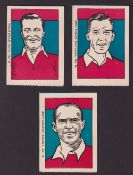 Trade cards, M M Frame, Sports Stars, Footballers, 'L' size, three cards, no 15 Jimmy Delaney