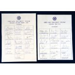 Cricket autographs, India, two Indian Touring Sheets both complete with original signatures for