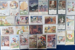 Postcards, a selection of approx. 48 cards of nursery rhymes and fairy tales, the majority UK
