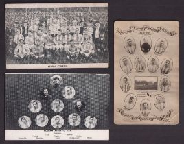 Football postcards, Oldham Athletic, 2 printed Team Group cards, one showing player portraits