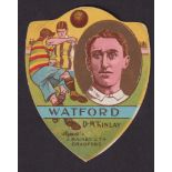 Trade Card, Baines Shield, Football, Watford type card with D. M'Kinlay inset (vg) (1)