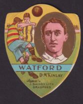 Trade Card, Baines Shield, Football, Watford type card with D. M'Kinlay inset (vg) (1)