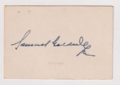 Autograph, Samuel Goldwyn (1882-1974) Polish-American Broadway film producer. Blue ink on Cream card