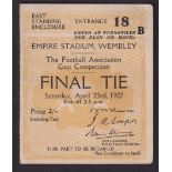 Football ticket, FAC Final 1927, Arsenal v Cardiff City (some slight wear gen gd) (1)