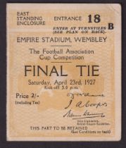 Football ticket, FAC Final 1927, Arsenal v Cardiff City (some slight wear gen gd) (1)