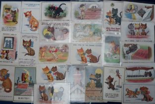 Postcards, Donald McGill, a collection of 71 comic cat cards (gen gd)