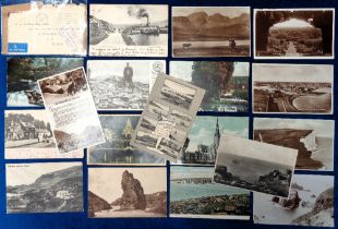 Postcards, a selection of 18 postcards and 1 envelope, mostly for postmark interest. Includes '