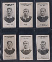 Cigarette cards, Taddy, South African Football Team 1906-7, 6 cards Roos, Brink, D Morkel, P Le