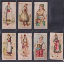 Cigarette cards, USA, Marburg, National Costume Cards, 7 different (all with faults, chipping,