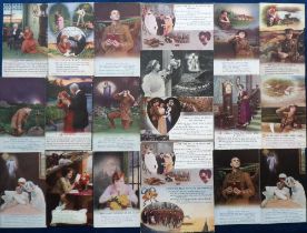 Postcards, a collection of approx. 128 Bamforth song cards, coloured and b/w, in sets of 3 or 4