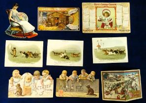 Trade cards, USA, a collection of 18 non-insert early advertising cards, various shapes & designs