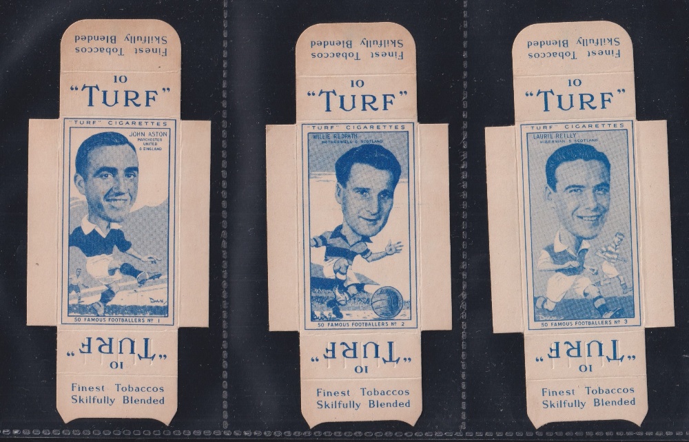 Cigarette cards, Carreras, Turf Slides, Famous Footballers (set, 50 cards) all on uncut '10'