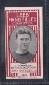 Cigarette cards, Football, J Lees Northampton Town Footballers, type card, no. 306 J Hampson (gd)