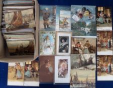 Postcards, Tuck, a collection of 370 cards to include animals, military, romance, ships,