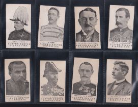 Cigarette cards, H C Lloyd Devon Footballers & Boer War Celebrities, 16 cards including 1 football