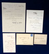 Autographs, Royalty, 3 royalty signed letters inc. In Memorium sympathy note from Princess Mary,