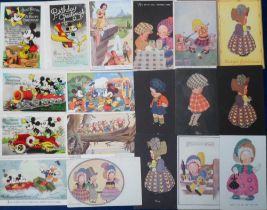 Postcards, a collection of 105 cards to comprise Walt Disney (58), Chloe Preston (20) and Dinah Tuck