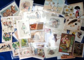 Ephemera, Victorian Greetings Cards, a selection of approx. 60 cards to include anthropomorphic,