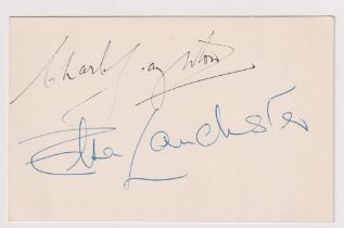 Autographs, Entertainment, Actors, Charles Laughton (1899-1962) and Elsa Lanchester (1902-1986)