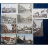 Postcards, Kent, a Cranbrook selection of 10 cards with 8 RPs inc. Stone St (4) (good shops),