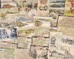 Postcards, Switzerland, a good Swiss mix of over 250 cards, with 13 map cards of towns (Luzern,