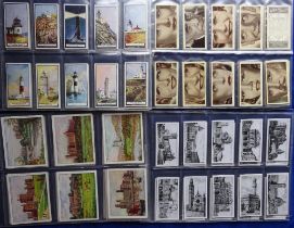 Cigarette cards, 8 sets, Wills Three Castles Lighthouses, Ardath Who is This?, Wills (2) British