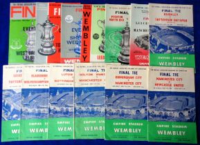 Football programmes, FA Cup Finals, a collection of 13 programmes, 1955, 56, 58, 59, 60, 61, 62, 63,