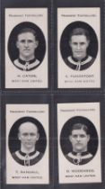 Cigarette cards, Taddy, Prominent Footballers (London Mixture), West Ham, four cards, H. Caton, S.