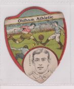 Trade card, Baines Shield, Football, Oldham Athletic with F Newton inset (corner wear, fair)