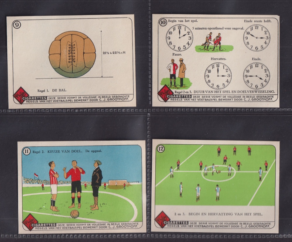 Cigarette cards, Holland, Philips (Groothoff), Rules of Football, 'L' size (set, 55 cards) (most - Image 2 of 3