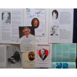 Autographs, Theatre, a collection of 16 souvenir theatre programmes, flyers, menus, and other