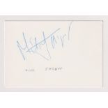 Autographs, Entertainment, Mick Jagger Rolling Stones lead singer, a blue ink signature on a cream
