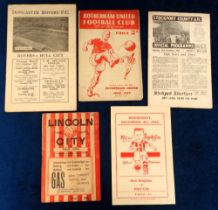 Football programmes, Hull City Aways, 1946/47, 5 programmes, New Brighton, FAC replay 4th Dec (score