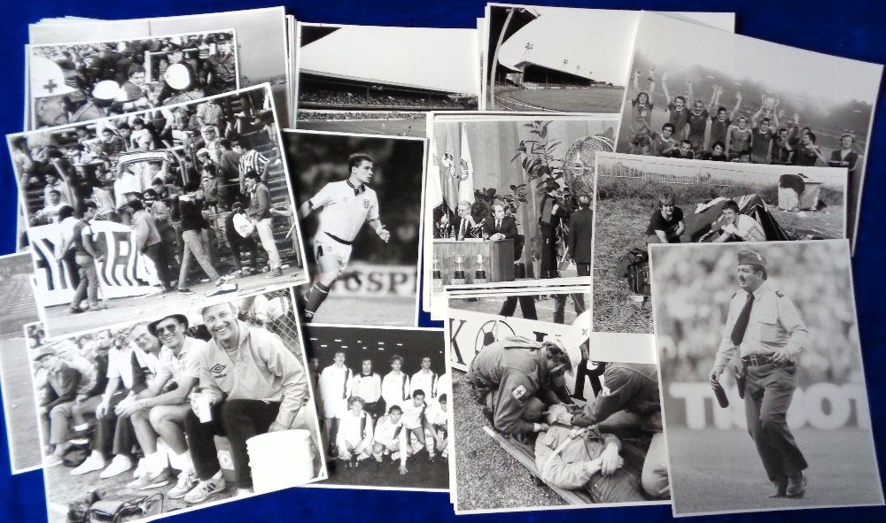 Football press photos, a selection of b/w photos mostly 1980's, the majority with details to reverse