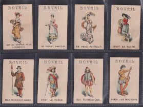 Trade cards, Bovril, a collection of 16 advertising cards including 8 French language cards, two