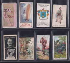 Cigarette cards, 8 type cards, including CWS War Series, Martins Arf a Mo (crease), Faulkner