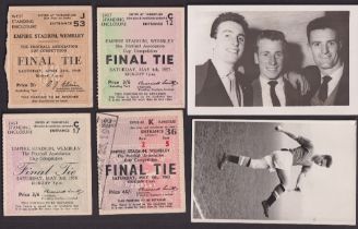Football tickets & photos, Manchester United, four FA Cup final tickets all featuring Manchester