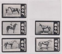 Cigarette cards, Job, Racehorses, 5 different cards, Llangwm, Minoru, Santo Strato, White Eagle &