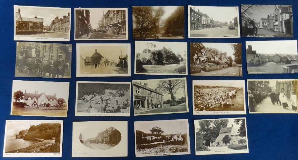 Postcards, Topographical selection, 20 cards, RP's & printed, Louth Flood Disaster Funeral